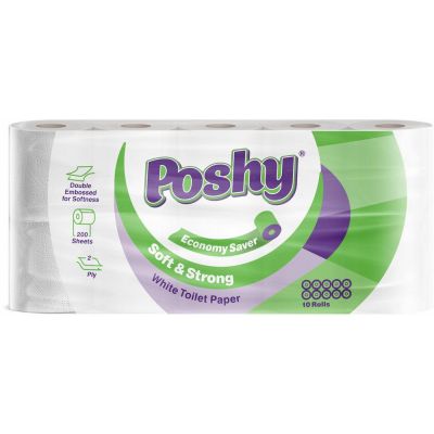 POSHY TOILET TISSUE ECONOMY SAVER  4X10S - Bulkbox Wholesale
