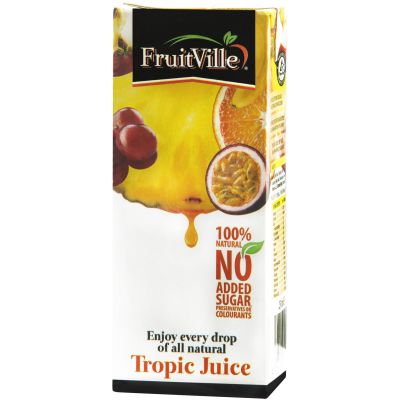 FRUITVILLE TROPICAL TETRA JUICE 12X1L - Bulkbox Wholesale
