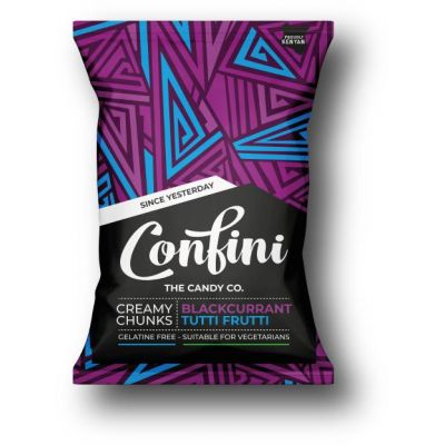 CONFINI LIQUORICE BLACKCURRANT & TUTTIFRUTTI CHUNKS 6X75G - Bulkbox Wholesale