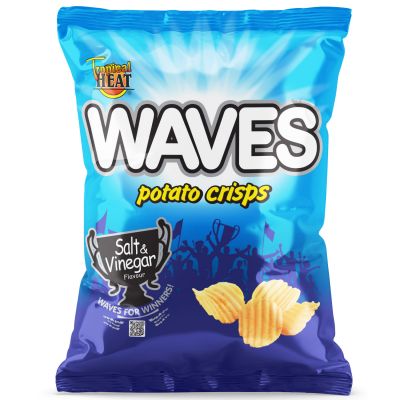 TROPICAL HEAT WAVES CRISPS SALT & VINEGAR 30G - Bulkbox Wholesale