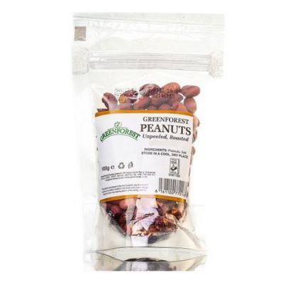 GREENFOREST UNPEELED PEANUTS 24X100G - Bulkbox Wholesale