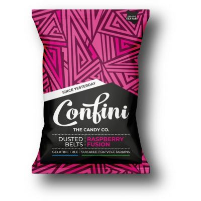 CONFINI LIQUORICE DUSTED BELTS RASPBERRY FUSION 6X75G - Bulkbox Wholesale