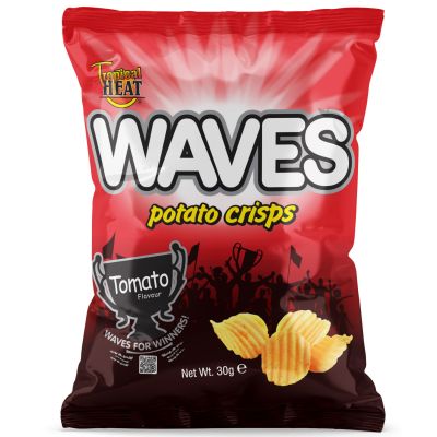 TROPICAL HEAT WAVES CRISPS TOMATO 36X30G - Bulkbox Wholesale