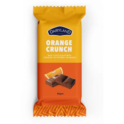 DAIRYLAND ORANGE CRUNCH CHOCOLATE 12X80G - Bulkbox Wholesale