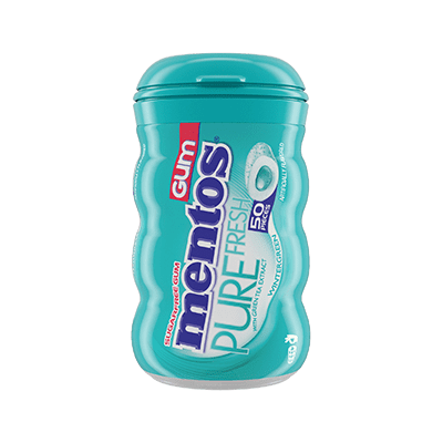 MENTOS GUM PURE FRESH WINTERGREEN CURVY BOTTLES 6X61.25G - Bulkbox Wholesale