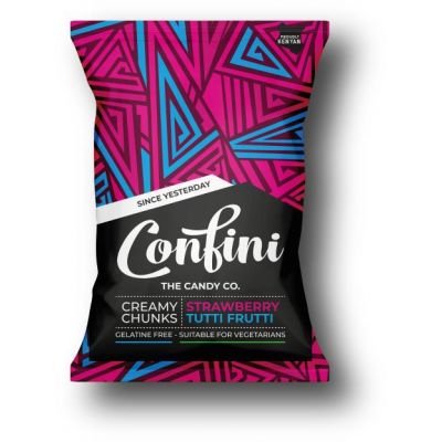CONFINI LIQUORICE STRAWBERRY & TUTTIFRUTTI CHUNKS 6X75G - Bulkbox Wholesale
