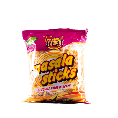 TROPICAL HEAT POTATO MASALA STICKS 12X200G - Bulkbox Wholesale
