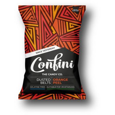 CONFINI LIQUORICE DUSTED BELTS ORANGE PEEL 6X75G - Bulkbox Wholesale