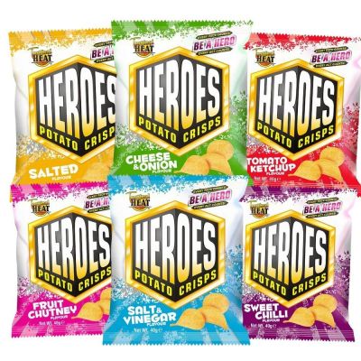 TROPICAL HEAT HEROES CRIPS ASSORTED 36X40G - Bulkbox Wholesale