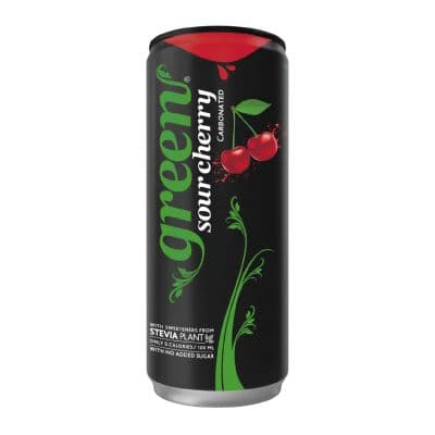 GREEN COLA SOUR CHERRY SODA NO SUGAR 24X330ML - Bulkbox Wholesale