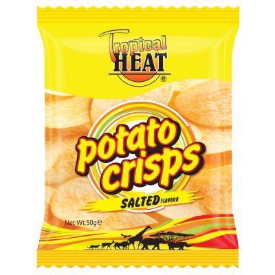 TROPICAL HEAT POTATO CRISPS SALTED 48X50G - Bulkbox Wholesale