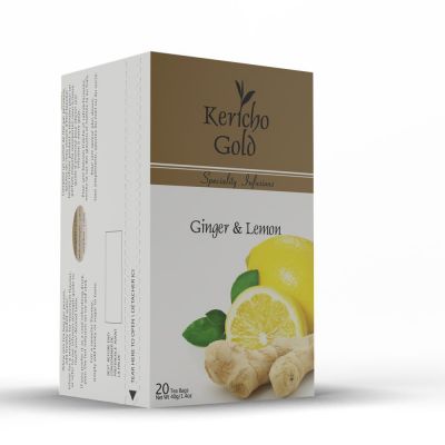 KERICHO GOLD SPECIALITY INFUSIONS GINGER & LEMON ENVELOPE TEA BAGS 6X  20'S - Bulkbox Wholesale