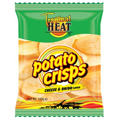 TROPICAL HEAT POTATO CRISPS CHEESE & ONION 48X50G - Bulkbox Wholesale
