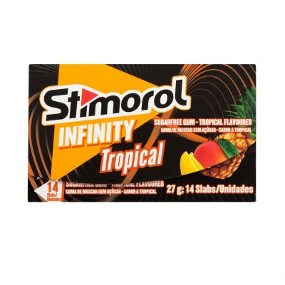 STIMOROL SUGAR FREE INFINITY TROPICAL CHEWING GUM 12X14 TABS - Bulkbox Wholesale
