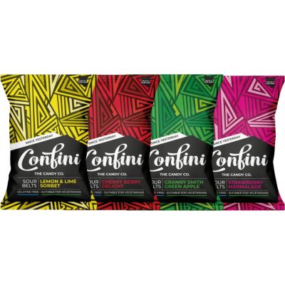 CONFINI LIQUORICE ASSORTED SOUR BELTS 75G - Bulkbox Wholesale