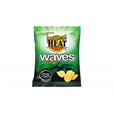 TROPICAL HEAT WAVES CRISPS CHEESE & ONION 36X30G - Bulkbox Wholesale