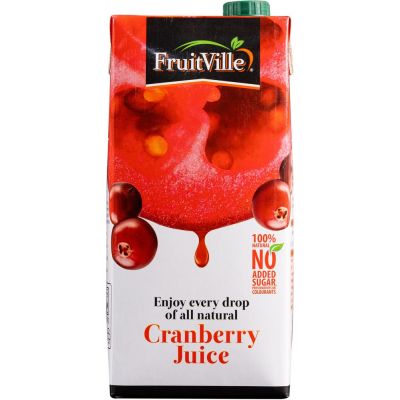 FRUITVILLE CRANBERRY JUICE TETRA 12X500ML - Bulkbox Wholesale