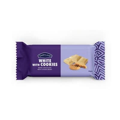 DAIRYLAND WHITE WITH COOKIES CHOCOLATE 40G - Bulkbox Wholesale