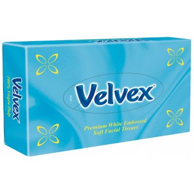 VELVEX FACIAL TISSUE EMBOSSED BLUE STANDARD 80 SHEETS - Bulkbox Wholesale