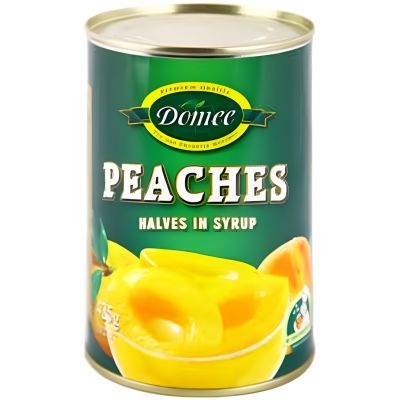 DOMEE PEACH HALVES SYRUP - Bulkbox Wholesale