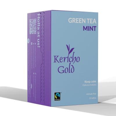 KERICHO GOLD ATTITUDE TEA GREEN TEA MINT ENVELOPE TEA BAGS 25'S - Bulkbox Wholesale