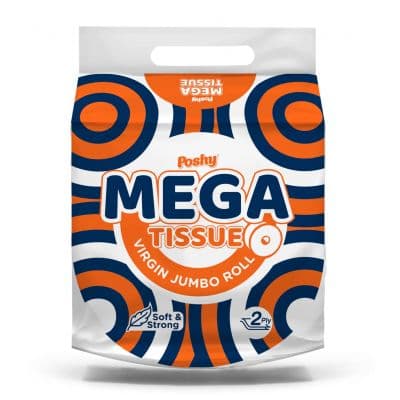 POSHY MEGA TISSUE JUMBO ROLL WRAPPED 1S - Bulkbox Wholesale