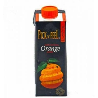 PICK N PEEL PURE FRUIT JUICE TETRA ORANGE 250ML - Bulkbox Wholesale