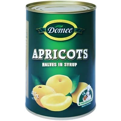 DOMEE APRICOT HALVES IN SYRUP  425G - Bulkbox Wholesale