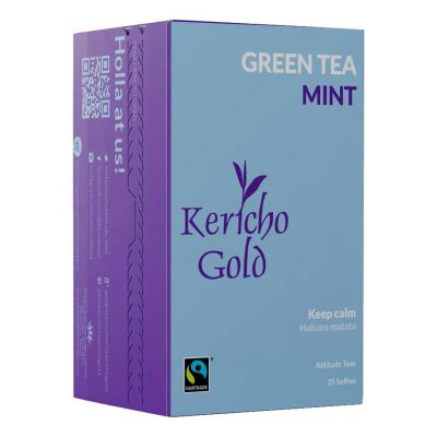 KERICHO GOLD ATTITUDE TEA GREEN TEA MINT ENVELOPE TEA BAGS 25'S - Bulkbox Wholesale