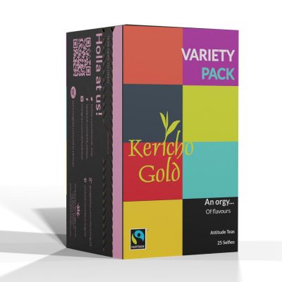 KERICHO GOLD ATTITUDE TEA VARIETY PACK ENVELOPE TEA BAGS 25'S - Bulkbox Wholesale