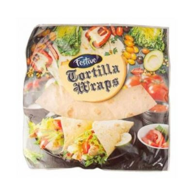FESTIVE TORTILLA WRAP 8' 12 PIECES - Bulkbox Wholesale