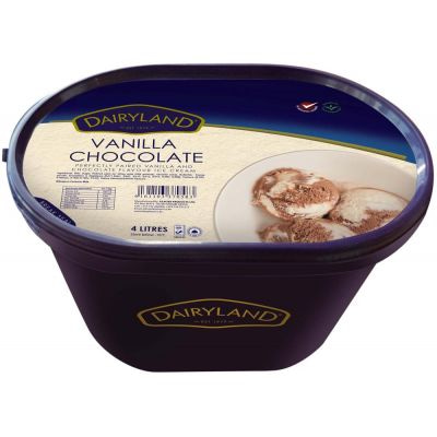 DAIRYLAND VANILLA/CHOCOLATE ICE CREAM 4L - Bulkbox Wholesale