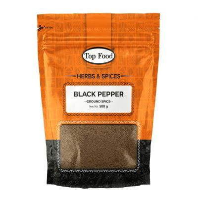 TOP FOOD BLACK PEPPER POWDER 500G - Bulkbox Wholesale