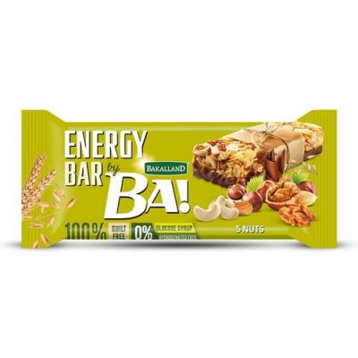 BAKALLAND - BA! ENERGY BAR 5 NUTS 40G - Bulkbox Wholesale