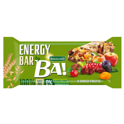 BAKALLAND - BA! ENERGY BAR 5 DRIED FRUITS 40G - Bulkbox Wholesale