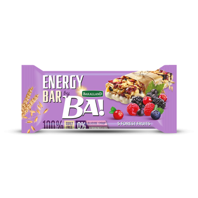 BAKALLAND - BA! ENERGY BAR 5 FOREST FRUITS 25X40G - Bulkbox Wholesale