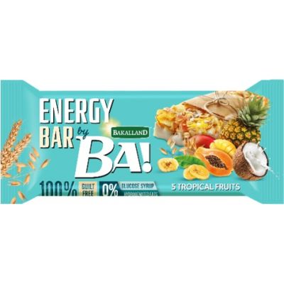 BAKALLAND - BA! ENERGY BAR 5 TROPICAL FRUITS 25X40G - Bulkbox Wholesale