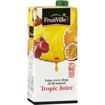 FRUITVILLE TROPICAL TETRA JUICE 12X1L - Bulkbox Wholesale