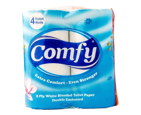 Comfy 2ply White Tissue Roll 12x4Pack - Bulkbox Wholesale