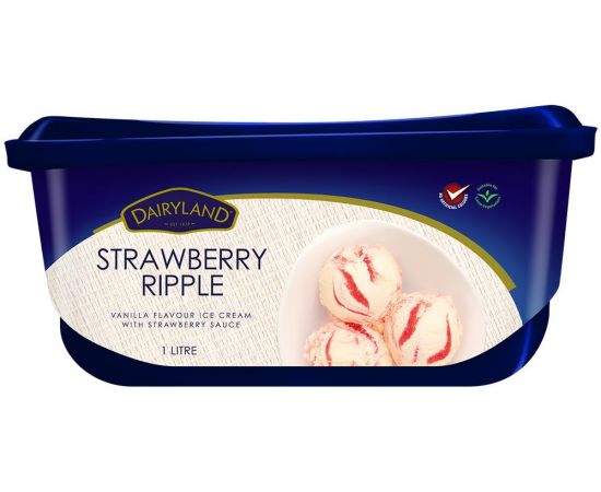 Dairyland Strawberry Ripple Ice Cream 1x1L - Bulkbox Wholesale
