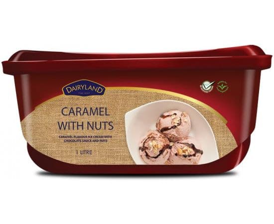 Dairyland Premium Caramel/Nuts Ice Cream 1x1L - Bulkbox Wholesale