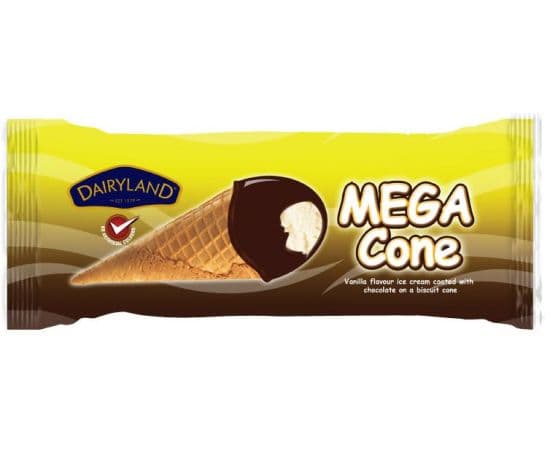 Dairyland Cornets Mega Cone Ice Cream 12x90 ml - Bulkbox Wholesale