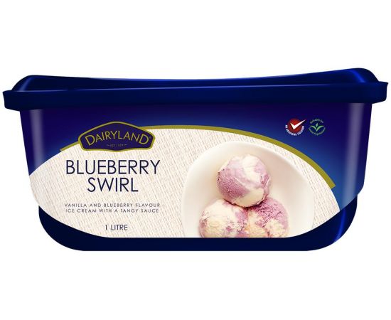 Dairyland Blueberry Swirl Ice Cream 1x1L - Bulkbox Wholesale