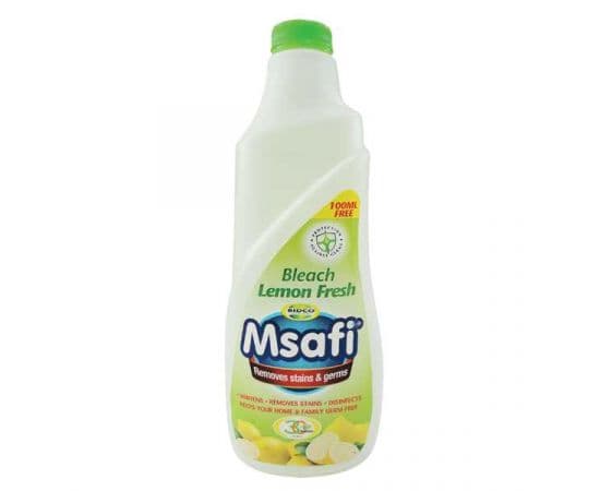 Msafi Bleach Lemon Fresh  (750ml   250ml Free)6x1L - Bulkbox Wholesale