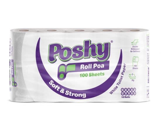 Poshy Roll Poa Toilet Tissue Unwrapped White 4x10s - Bulkbox Wholesale