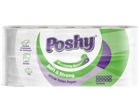 Poshy Toilet Tissue Economy Saver  4x10s - Bulkbox Wholesale