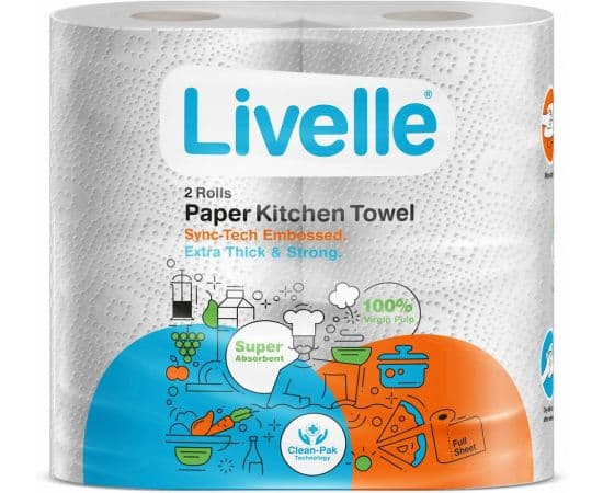 Livelle Kitchen Towel Twins White 10x2s - Bulkbox Wholesale