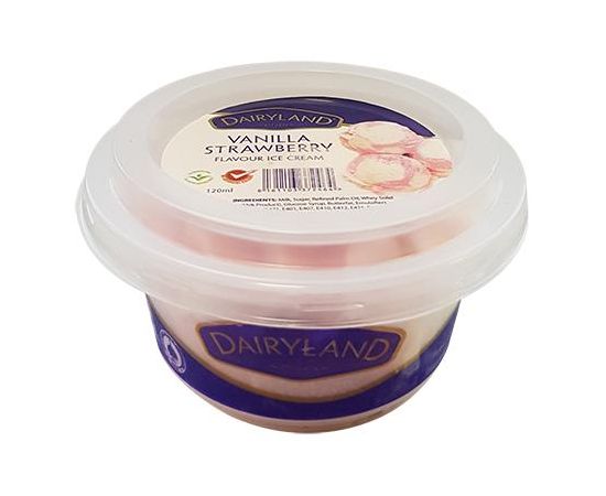 Dairyland Vanilla/Strawberry Ice Cream 24x120ml - Bulkbox Wholesale