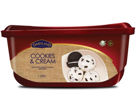 Dairyland Premium Cookies & Cream Ice Cream 1x1L - Bulkbox Wholesale