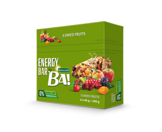 Bakalland - Ba! Energy Bar 5 Dried Fruits 25x40g - Bulkbox Wholesale